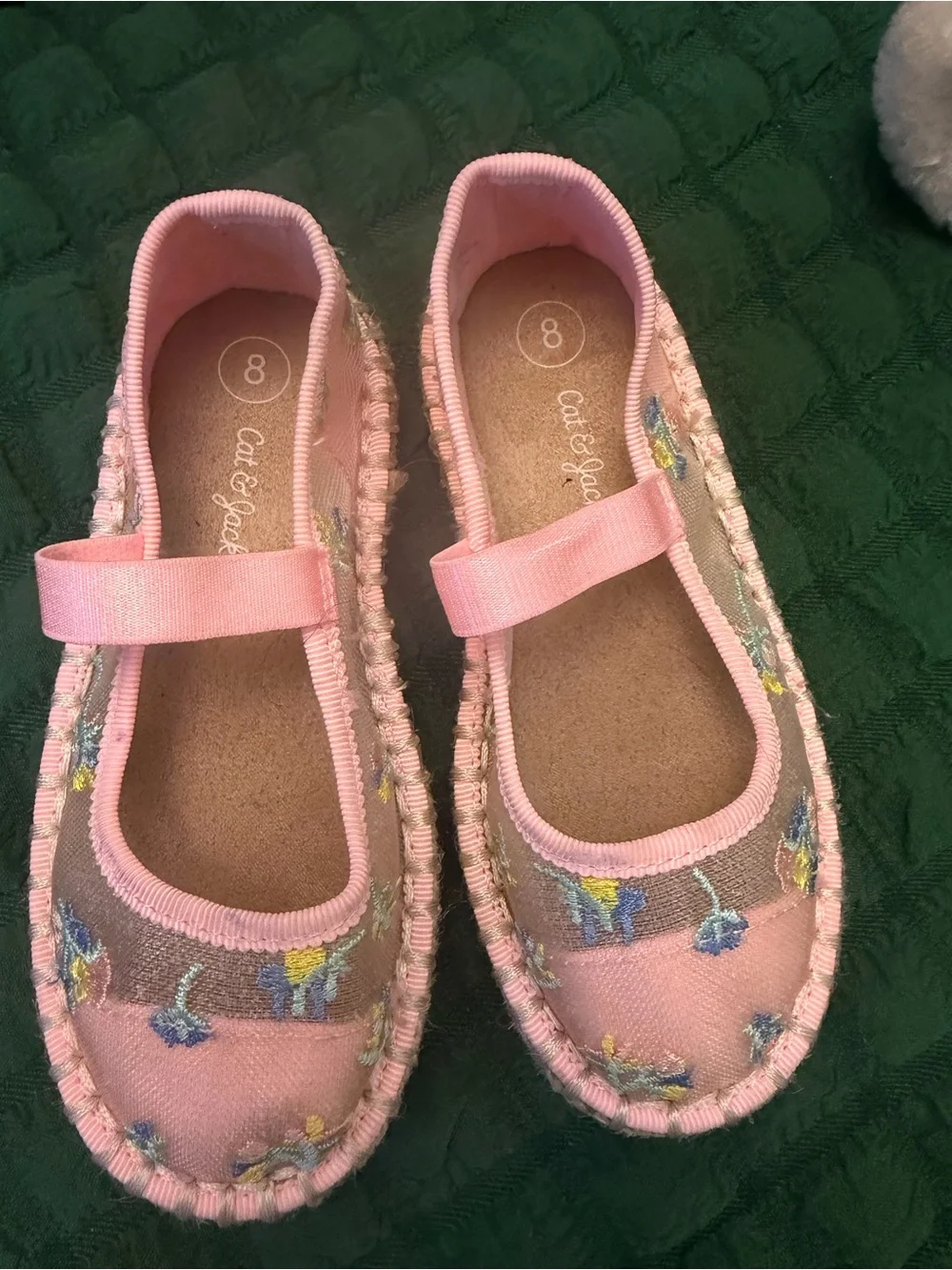 Cat & Jack Pink Floral Mary Jane Shoes with Elastic Strap